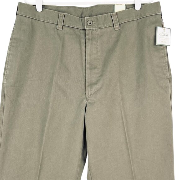 St. Johns Bay Men Vintage Casual Taupe Pants W38 L29 Relaxed Fit 100% Cotton NWT - Picture 3 of 12